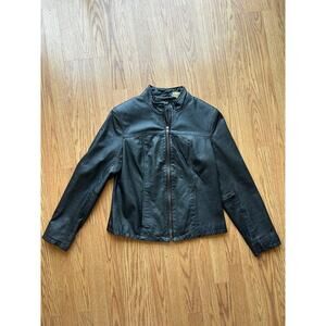 Y2K Leather Moto Zipup Jacket